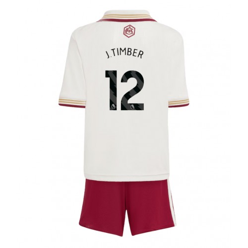 Stroje piłkarskie Arsenal Jurrien Timber #12 Koszulka Trzeciej dla dzieci 2025-26 Krótki Rękaw (+ szorty)